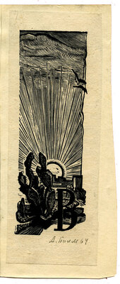 Билль Александра Феликсовна. Лот из трех эскизов обложки и 12 буквиц к книге М. Горького «Сказки об Италии»